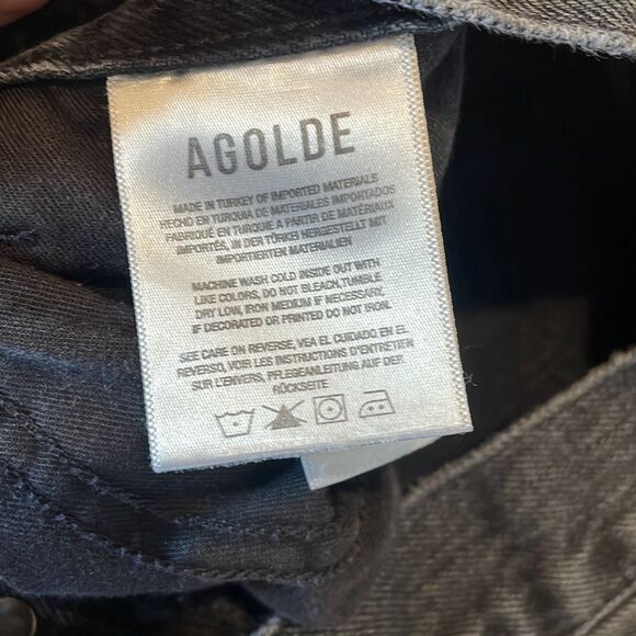 AGolde tapered leg high rise black jeans size 29 - Picture 9 of 13